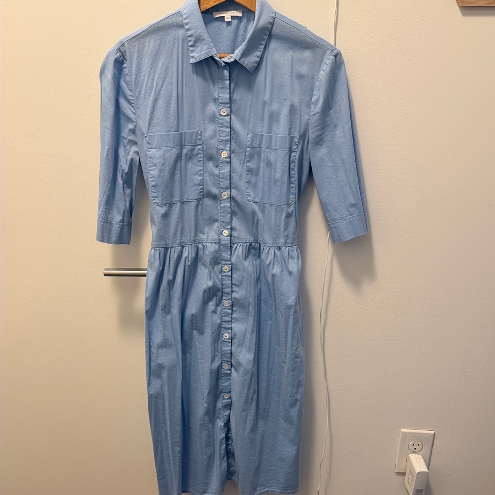 Patrizia Pepe Light Blue Button-Up Shirt Dress